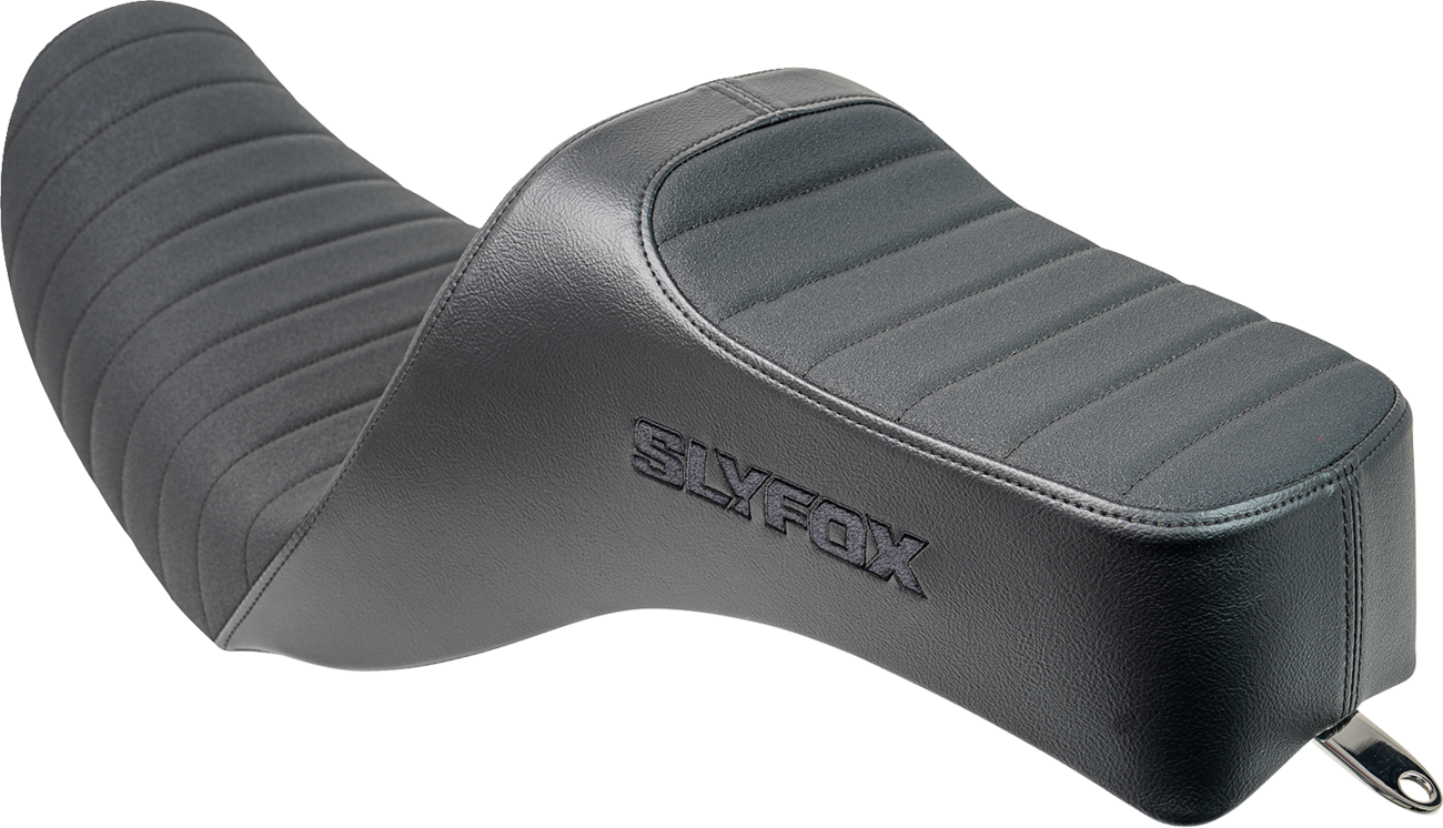 SLYFOX High Noon Seat - Vinyl with Classic Stitch and Black Logo for Dyna '06-'17 (Part #4694A-slyfox)