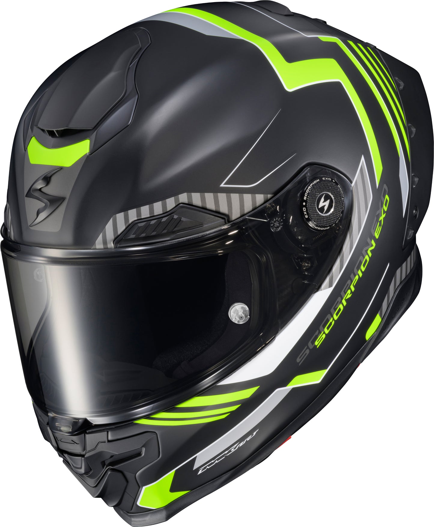 Scorpion EXO War-3733 Apex Exo Warp Full Face Helmet atarax Black and Hi Vis Small