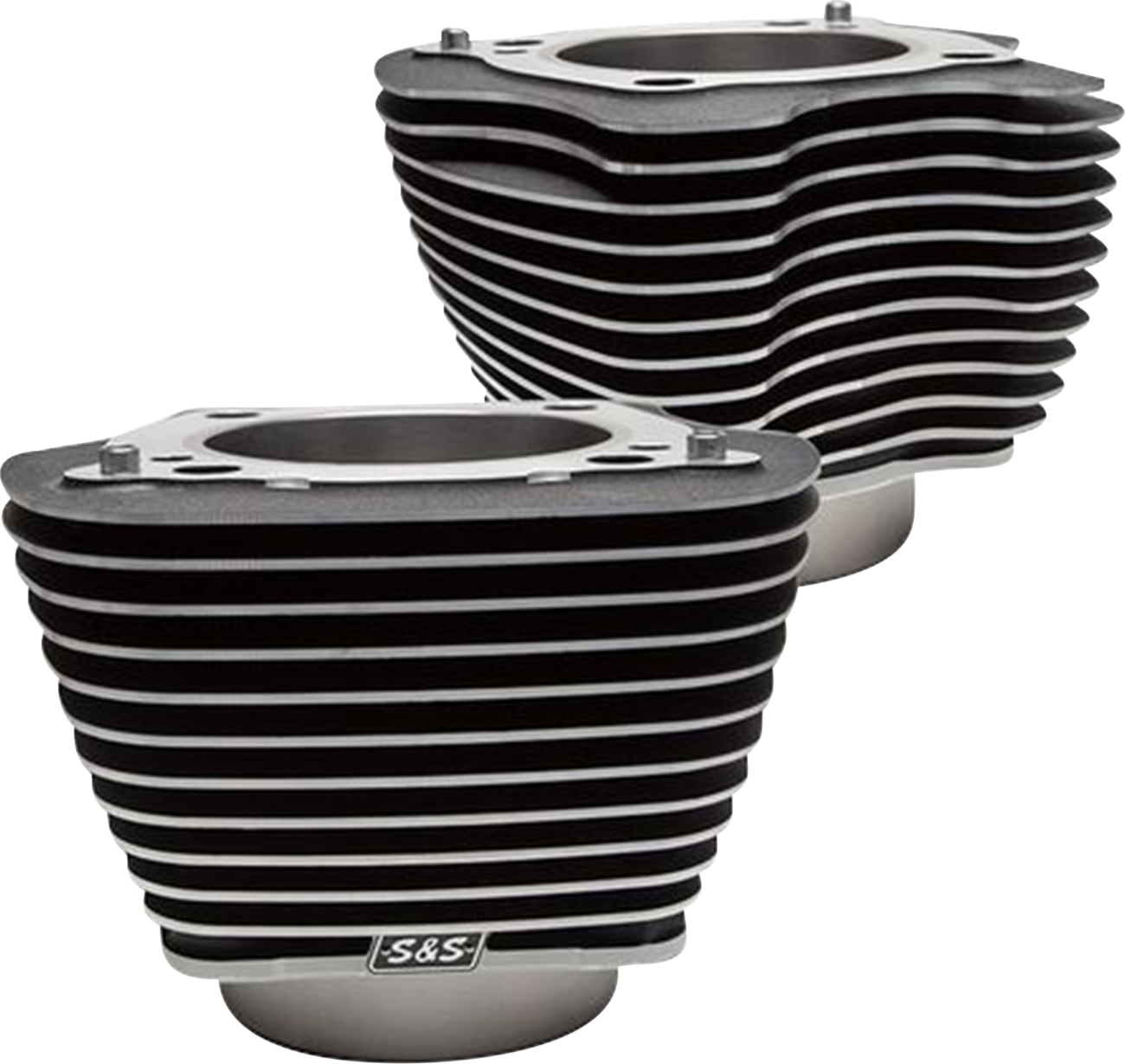 S&S CYCLE Cylinder Set 4.25-inch Bore Unhoned Wrinkle Black with Highlights - Part #910-0682A