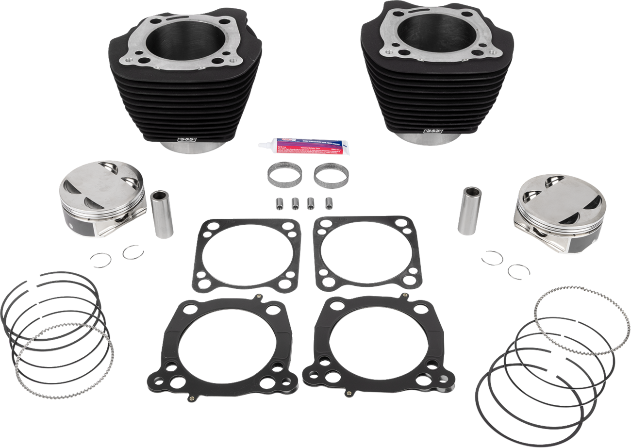 S&S CYCLE 132" Cylinder Kit with 4.500 Inch Stroke - Wrinkle Black Finish (Part 910-0846A)