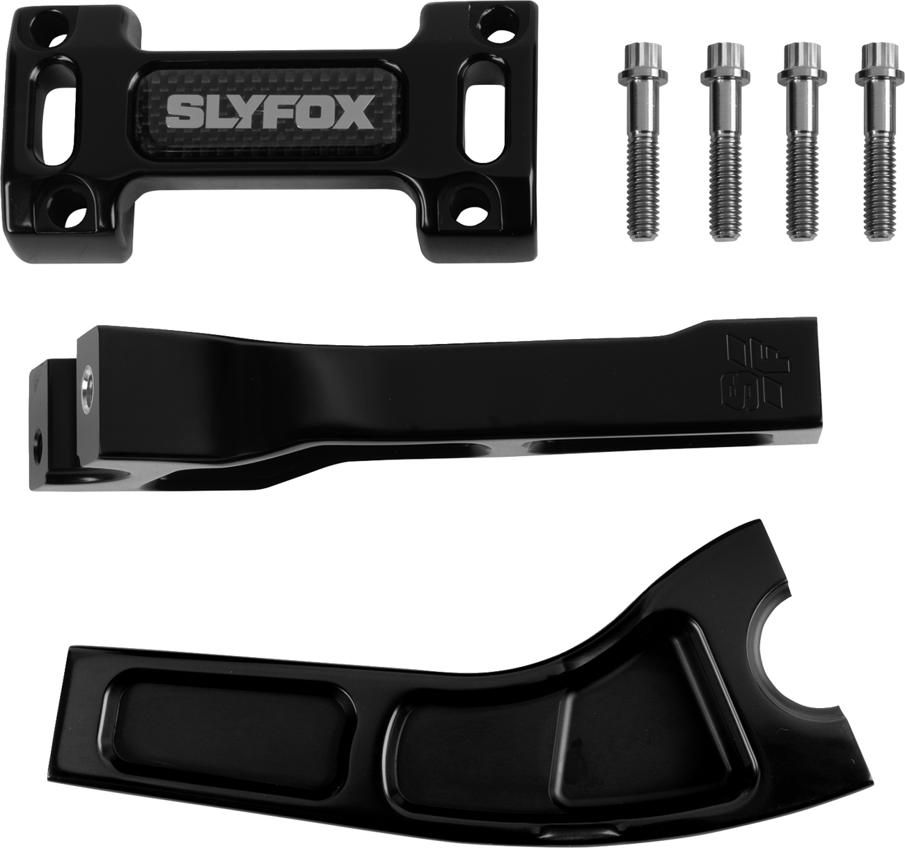 SLYFOX Handlebar Riser Kit - Pullback, 6 Inch Rise, 1 Inch Clamping, Black SF-1002-06-B