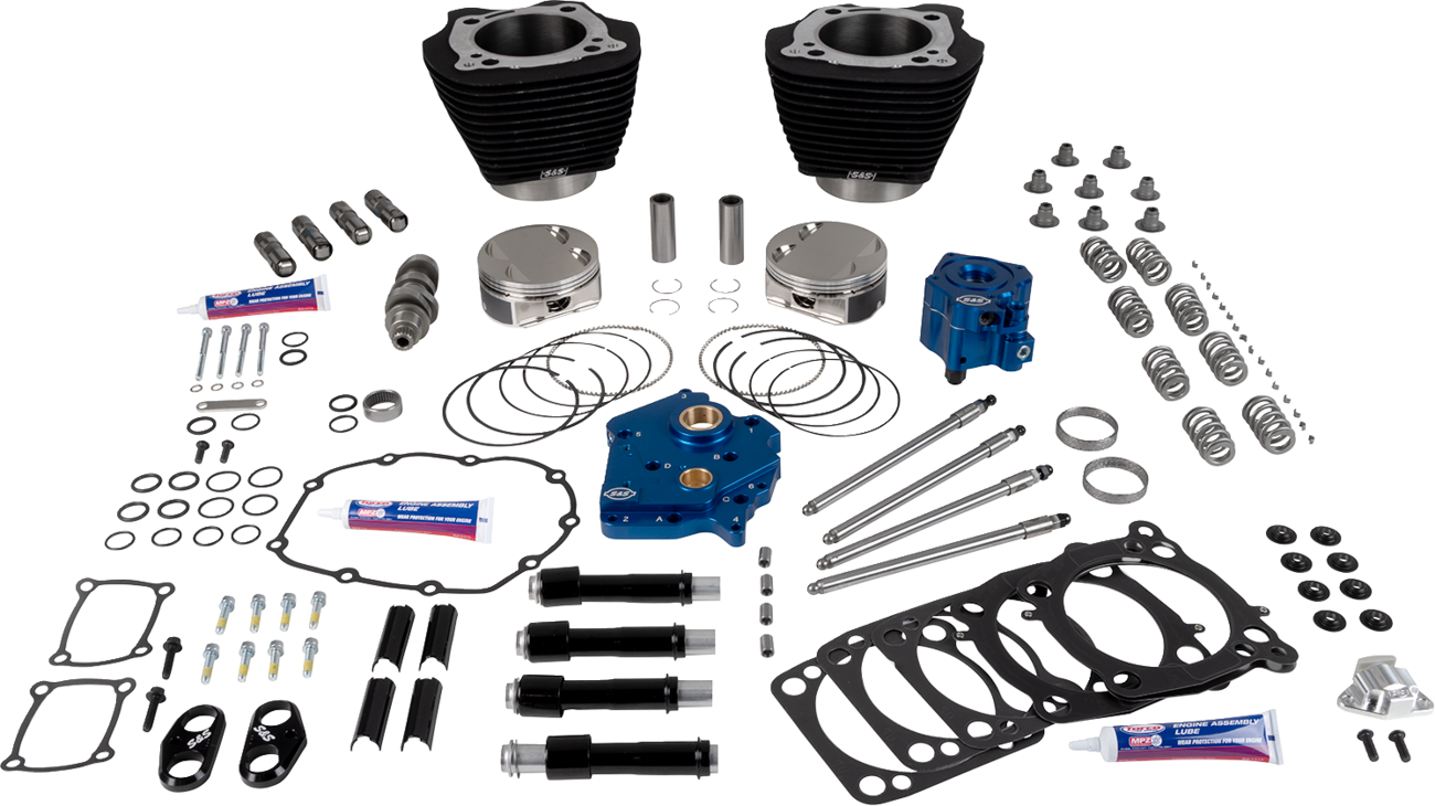 S&S CYCLE 129" Power Package HPT496 for 107" M8 Engines - Chain Drive, Oil Cooled, Black Finish