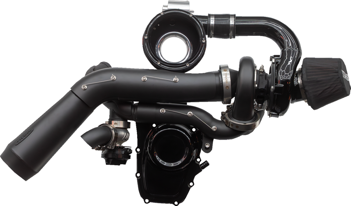 Trask Tornado Turbo Stage 2 Turbo Kit for Gen 1 M8 Engines, Black with Black Aluminum, TM-7610-BK