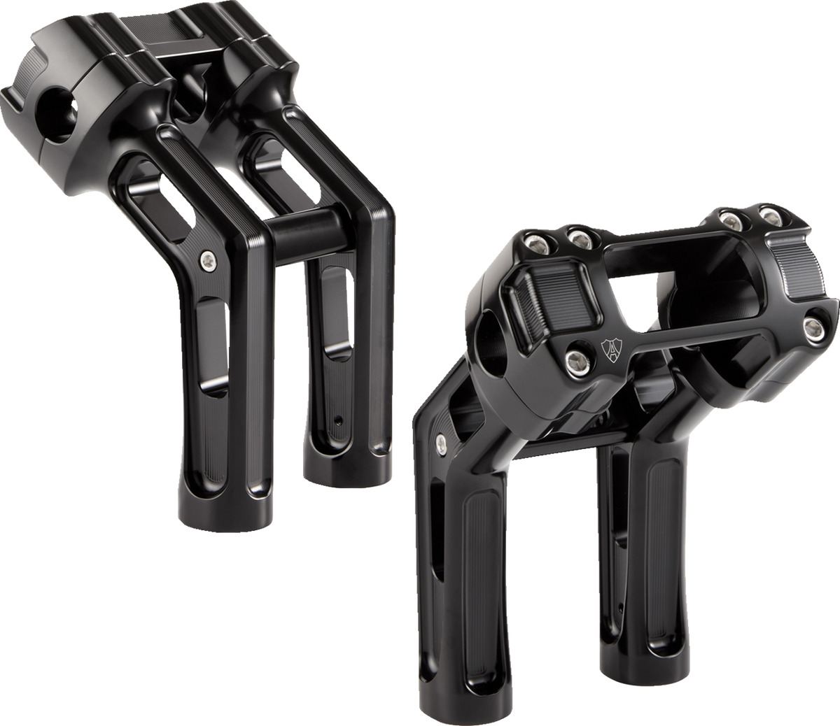 Arlen Ness Wayback 7-Inch Pullback Handlebar Risers for Harley-Davidson Softail, Black - 520-066