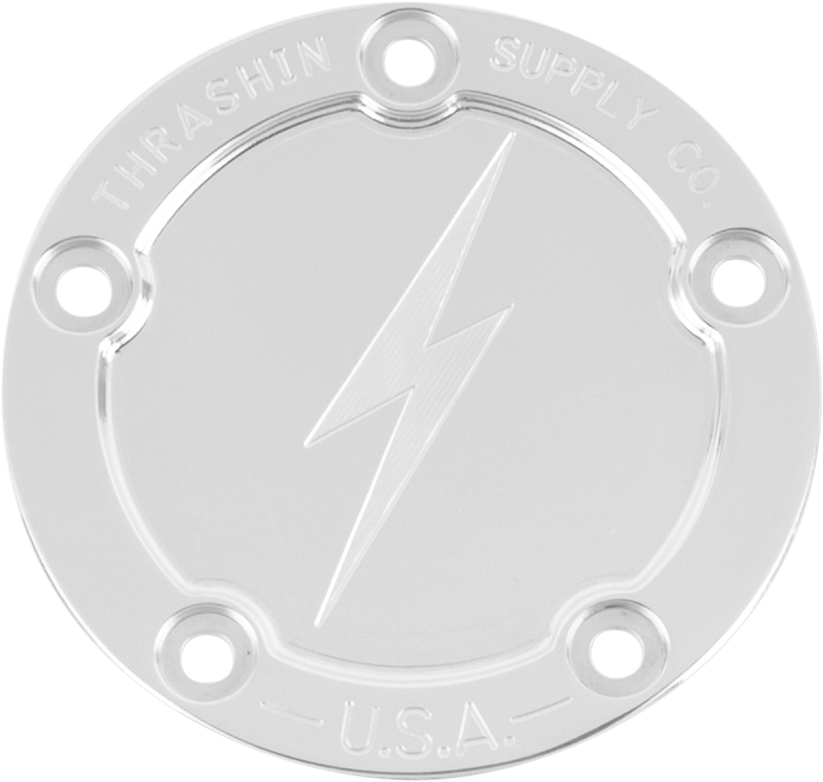 THRASHIN SUPPLY CO. Points Cover - Dished - Polished - 5 Hole - Twin Cam TSC-3026-2
