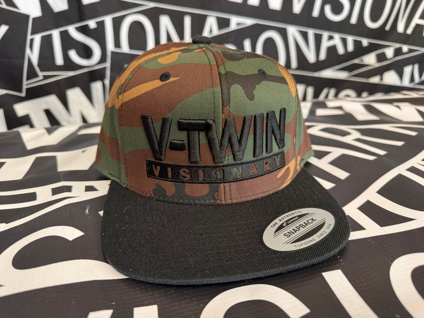 VTV Stacked Puff Stitch Logo Flat Bill Cap