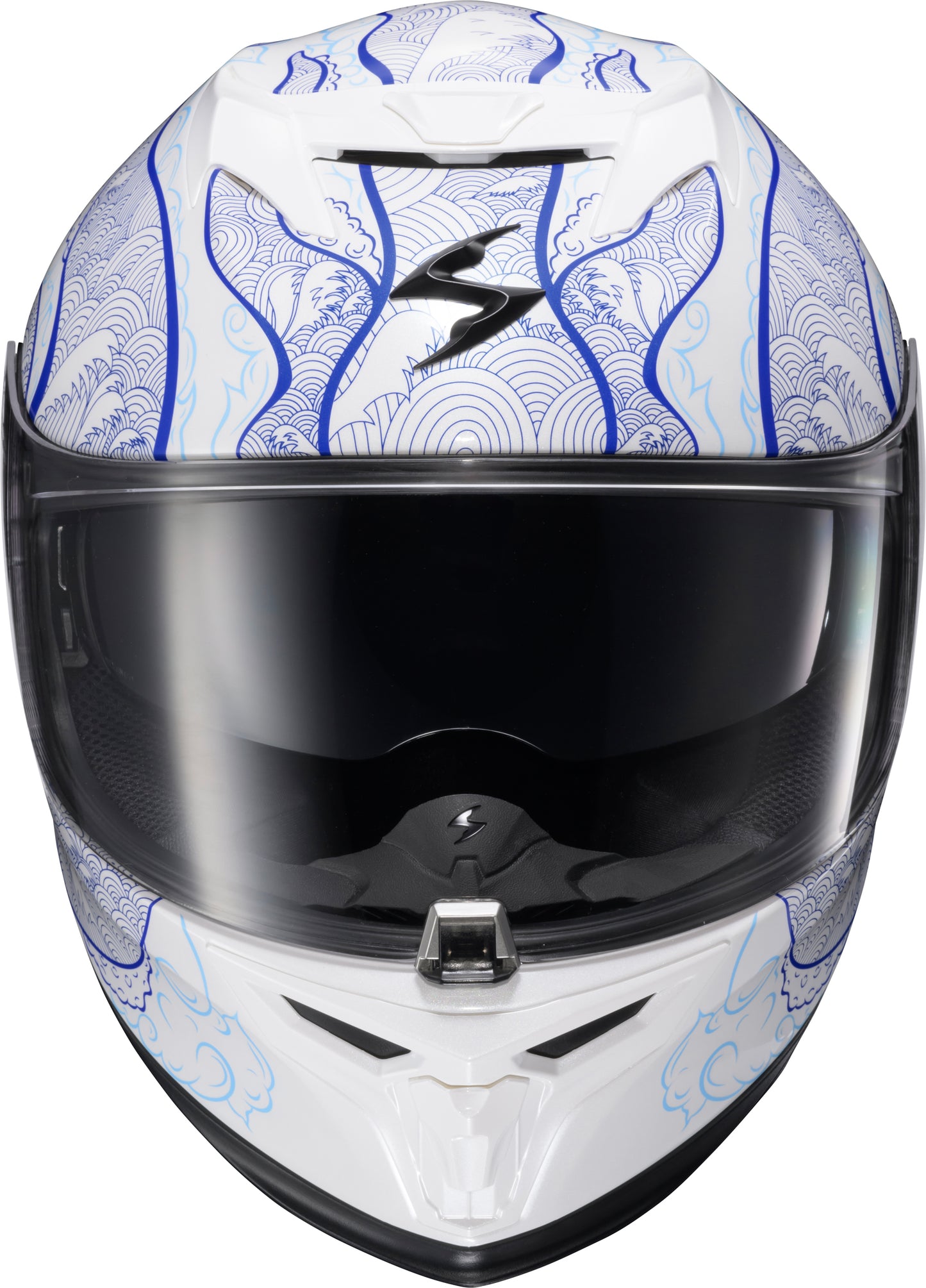 Scorpion EXO Exo T520 Helmet Nama Shimi White/Blue Small * DOT/ECE Certified Motorcycle Helmet with Advanced Safety Features