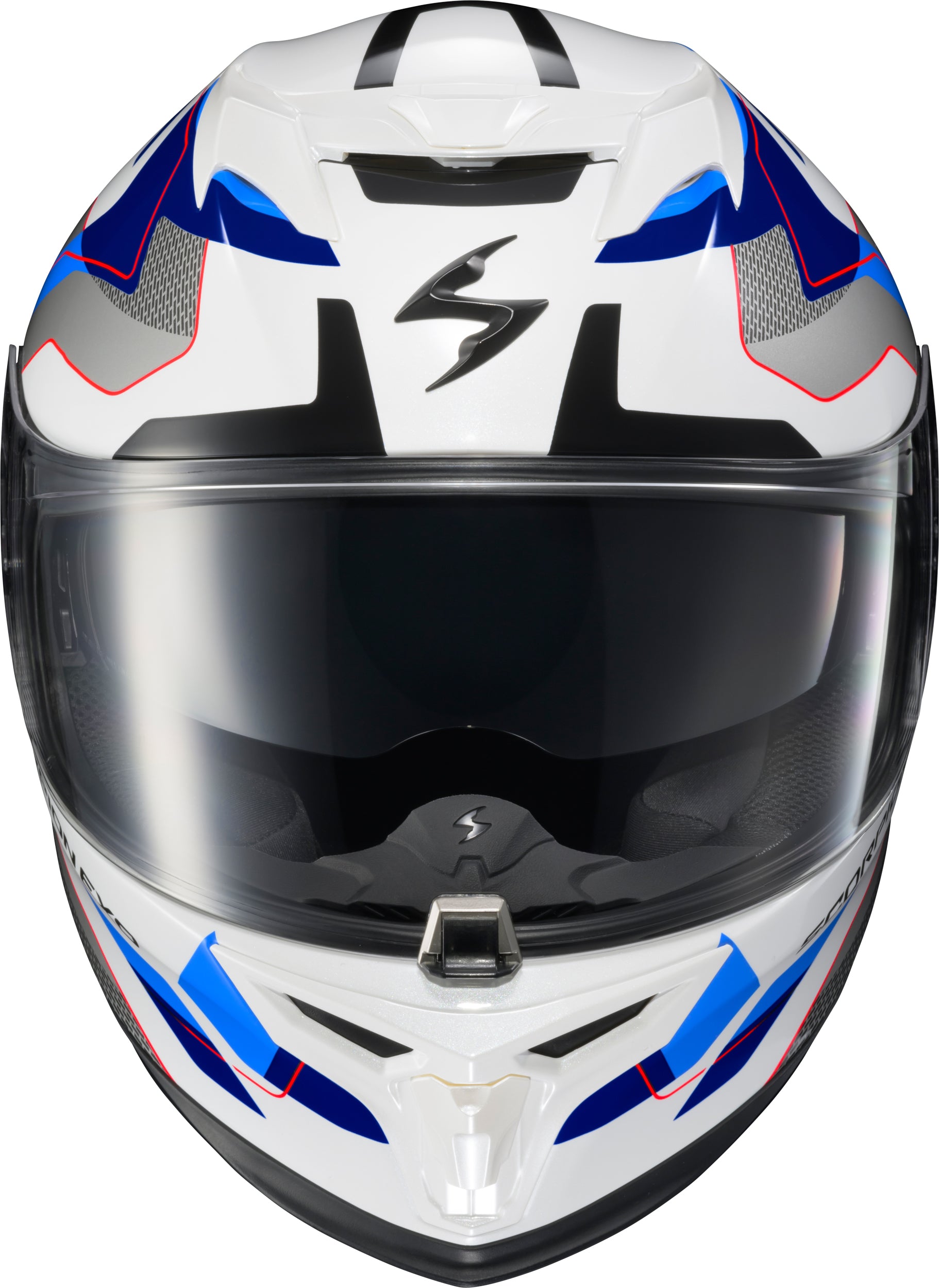 ScorpionEXO Exo T520 Full Face Motorcycle Helmet Zuse White and Blue, Small (Part Number: T52-1213)