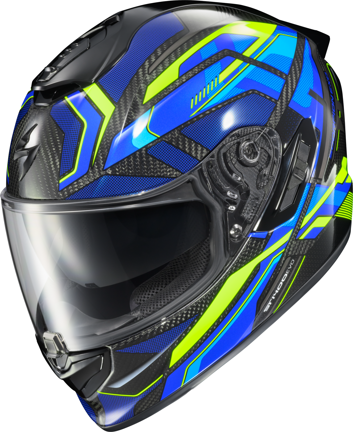 Scorpion EXO Exo St1400 Evo Carbon Helmet Hex Gloss Blue Medium