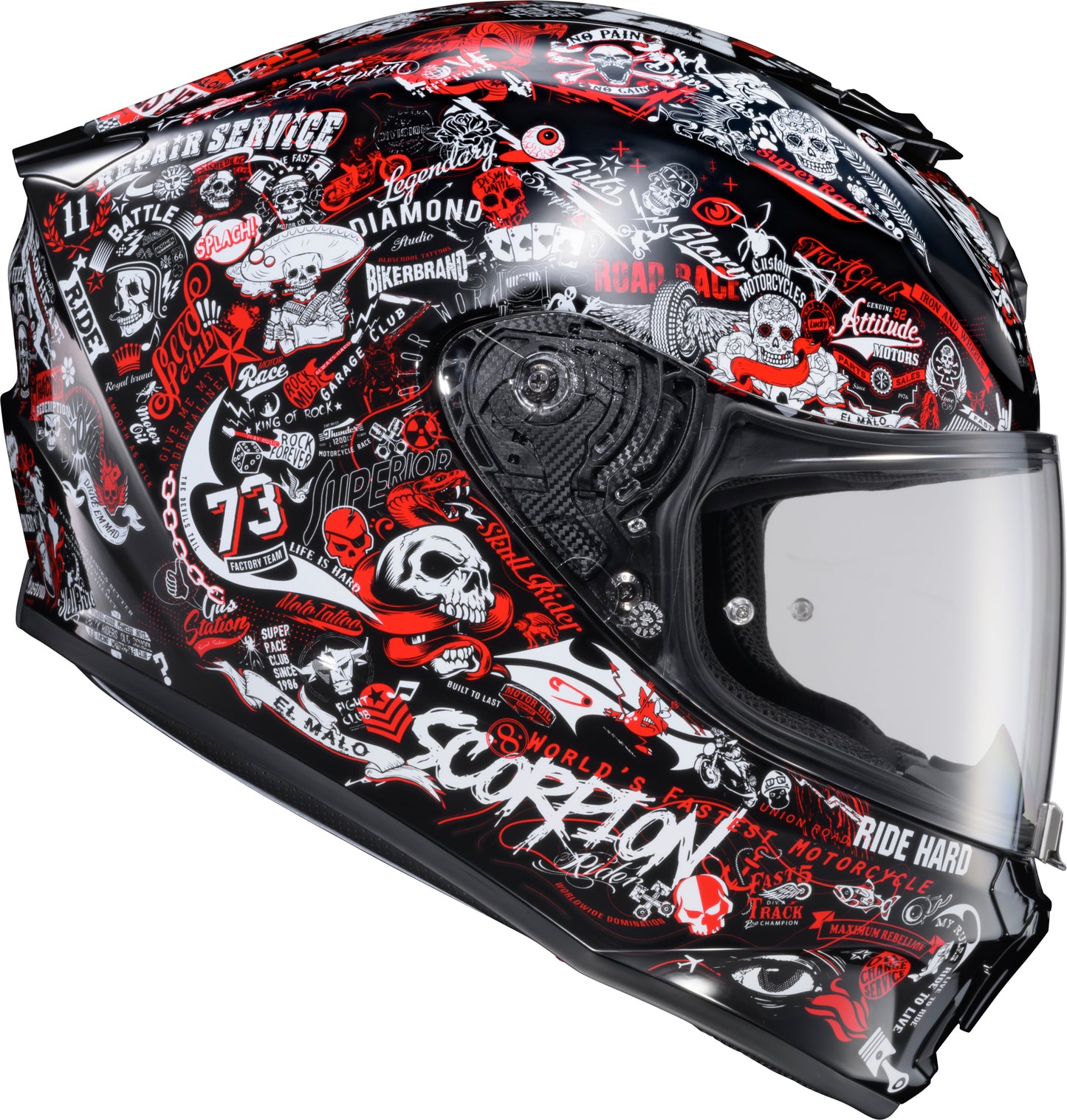Scorpion EXO Exo R330 Full Face Motorcycle Helmet (Shake 2 Red, Medium)