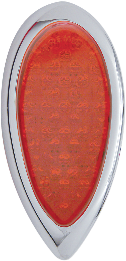PRO-ONE PERF.MFG. Tear Drop Red Lens Taillight 402060 for Hard Saddlebags and Flat Surfaces