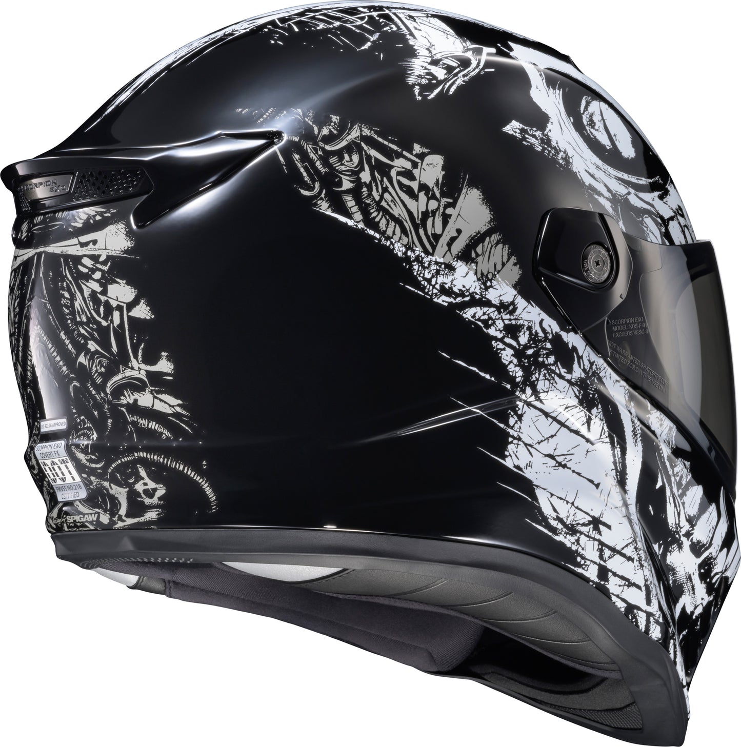 ScorpionEXO Covert FX Full Face Helmet Caiman Gloss Black * Impact-Resistant, Aerodynamic, DOT & ECE Certified Motorcycle Helmet