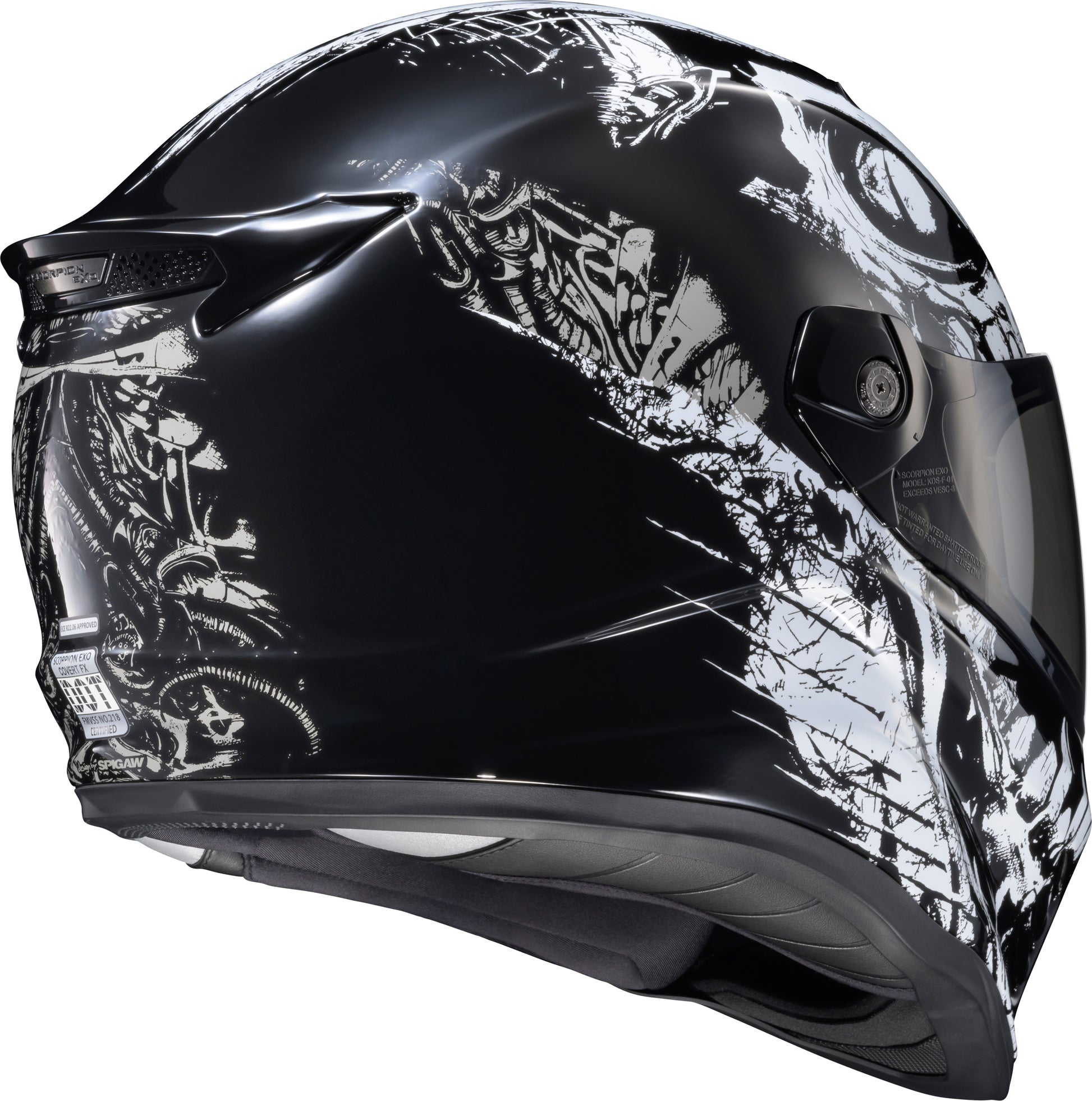 ScorpionEXO Covert FX Full Face Helmet Caiman Gloss Black * Impact-Resistant, Aerodynamic, DOT & ECE Certified Motorcycle Helmet