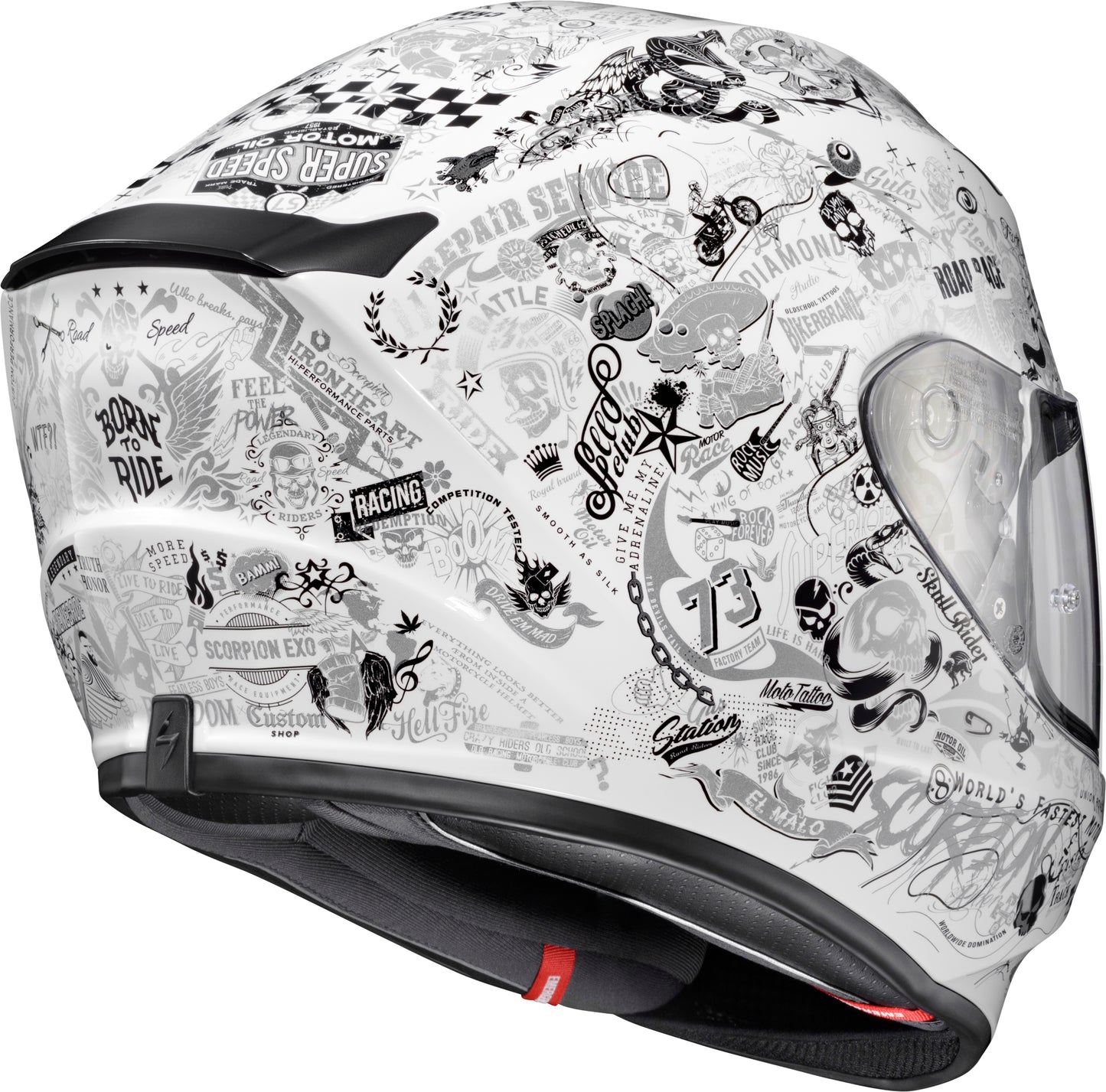 Scorpion EXO Exo R330 Full Face Helmet - Shake 2 White Medium Part Number 33-2324
