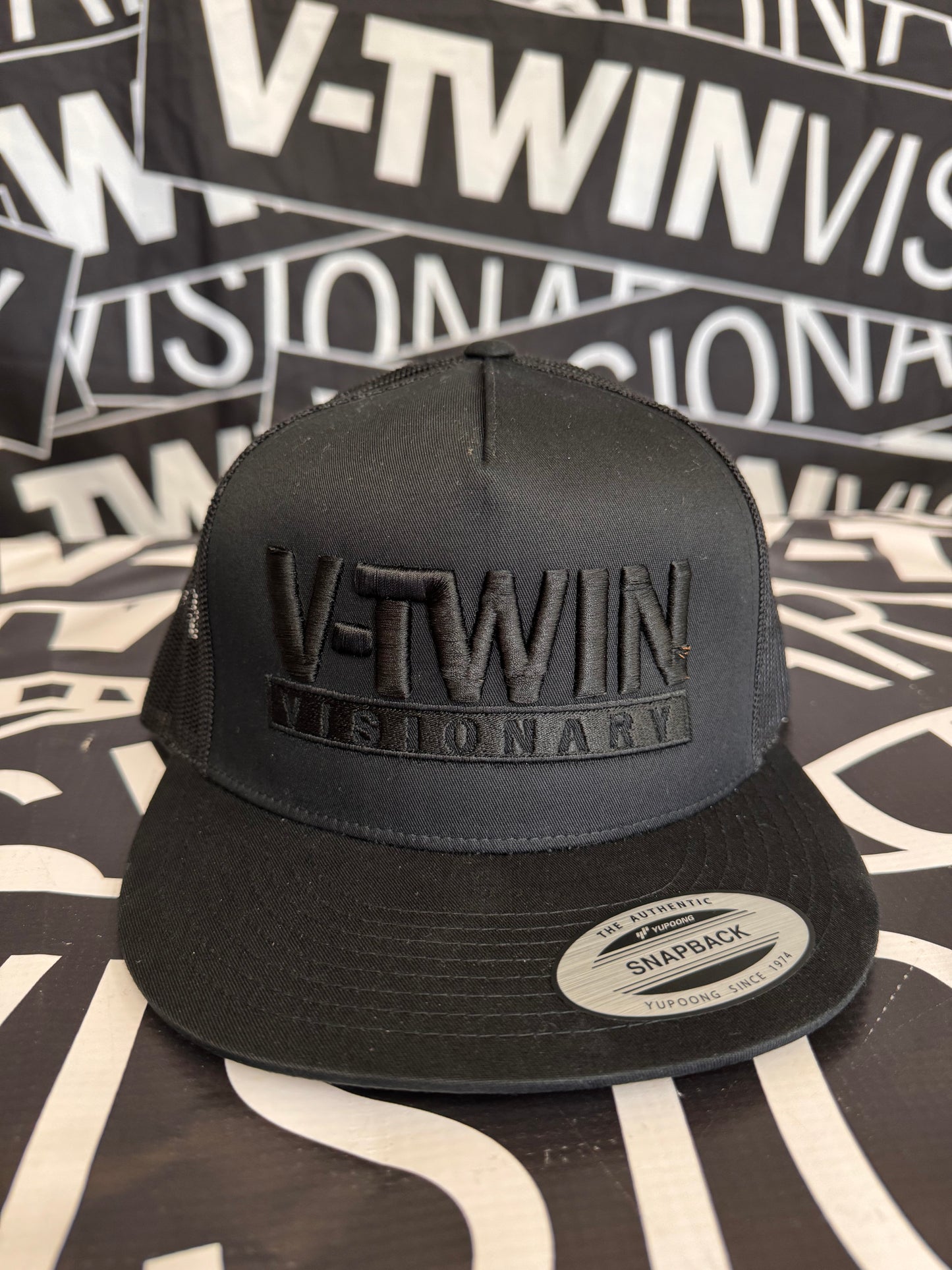 VTV Stacked Puff Stitch Logo Flat Bill Cap
