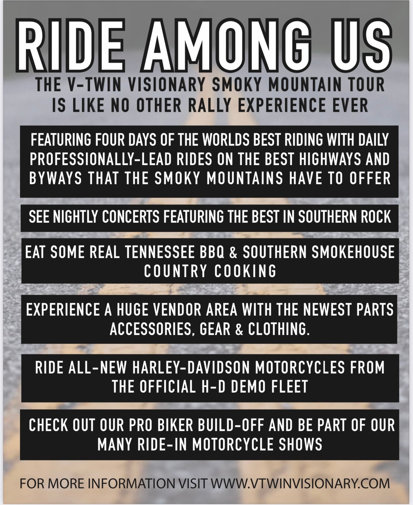 2025 VTV Smoky Mountain Tour 1-Day PASS