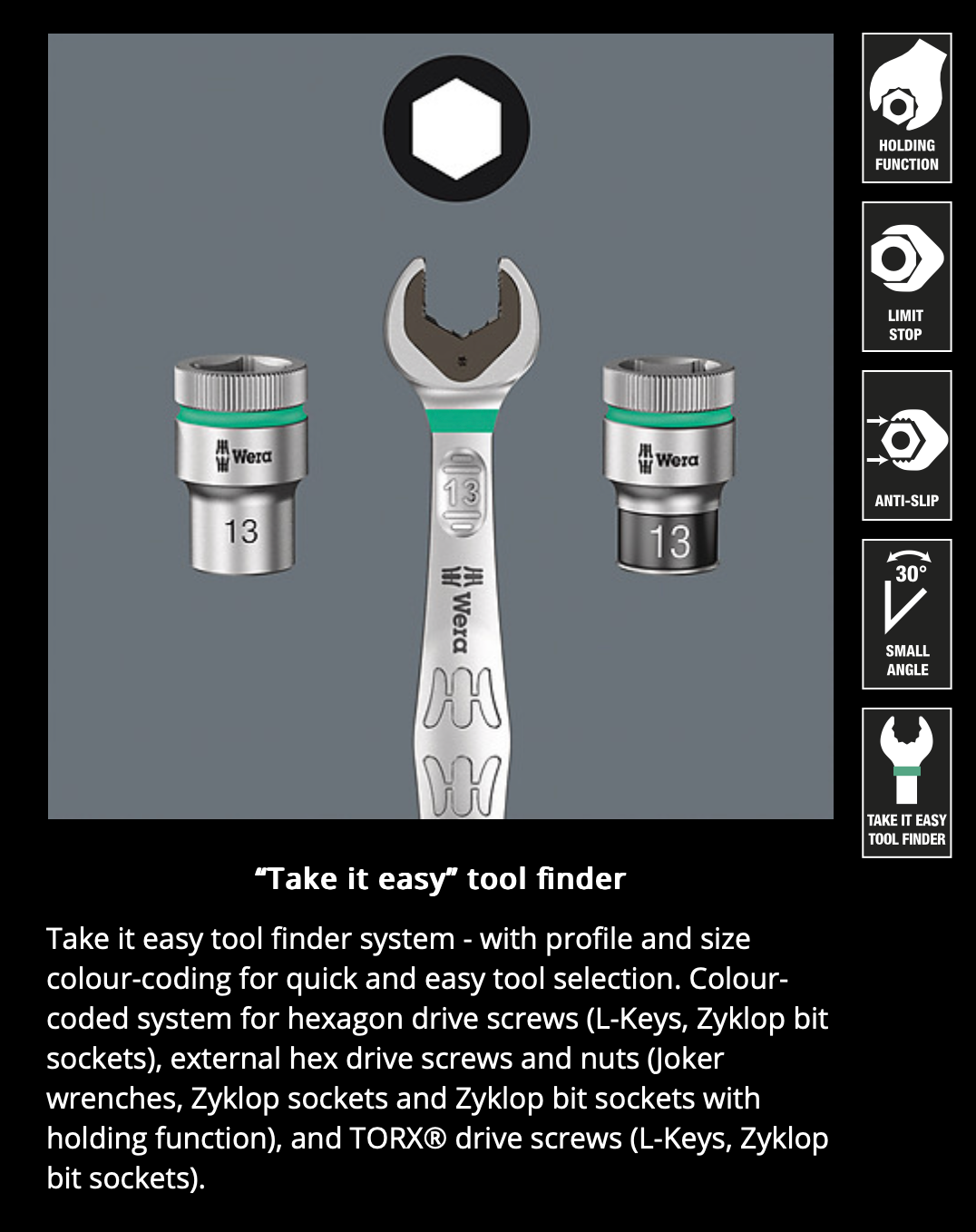 WERA 6000 Joker 8 Imperial Set 1 Ratcheting combination wrenches set, Imperial, 8 pieces