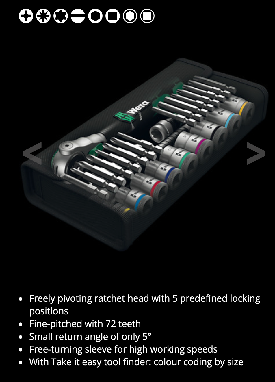 WERA 8100 SB 9 Zyklop Speed Ratchet Set, 3/8" drive, imperial, 29 pieces