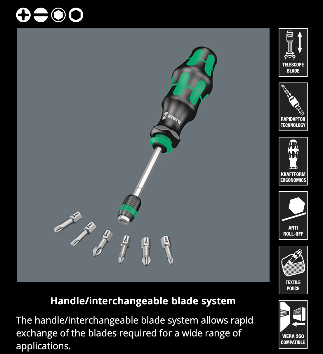 WERA Kraftform Kompakt 25 with pouch, 7 pieces