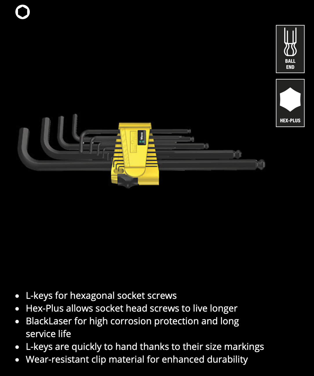 WERA 950/13 Hex-Plus Imperial 1 SB L-key set, imperial, BlackLaser, 13 pieces