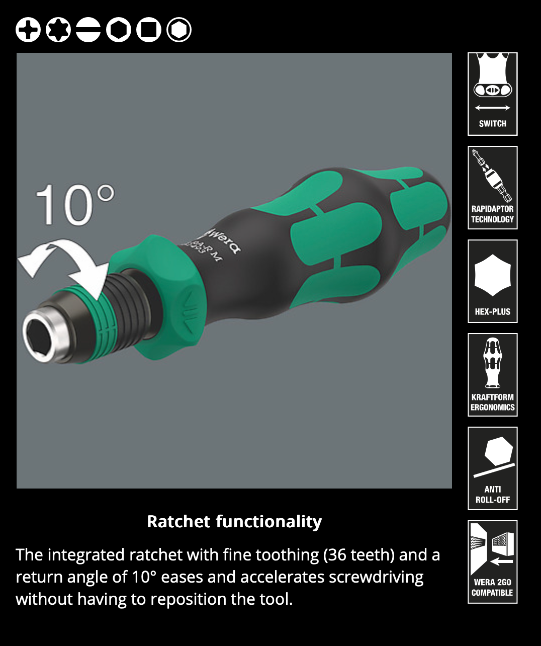 WERA Kraftform Kompakt 838 RA-R M Imperial Set 1, 15 pieces