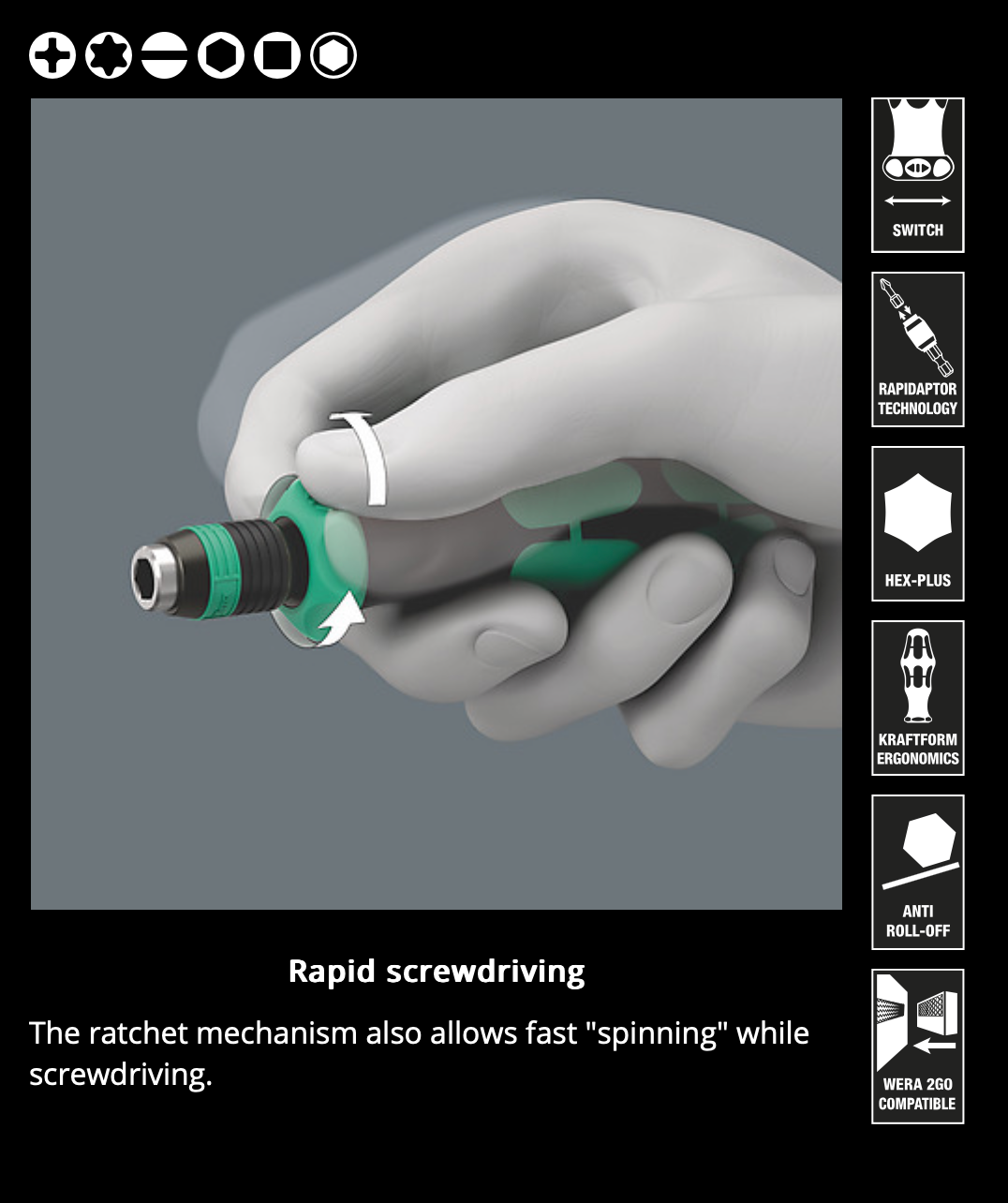 WERA Kraftform Kompakt 838 RA-R M Imperial Set 1, 15 pieces