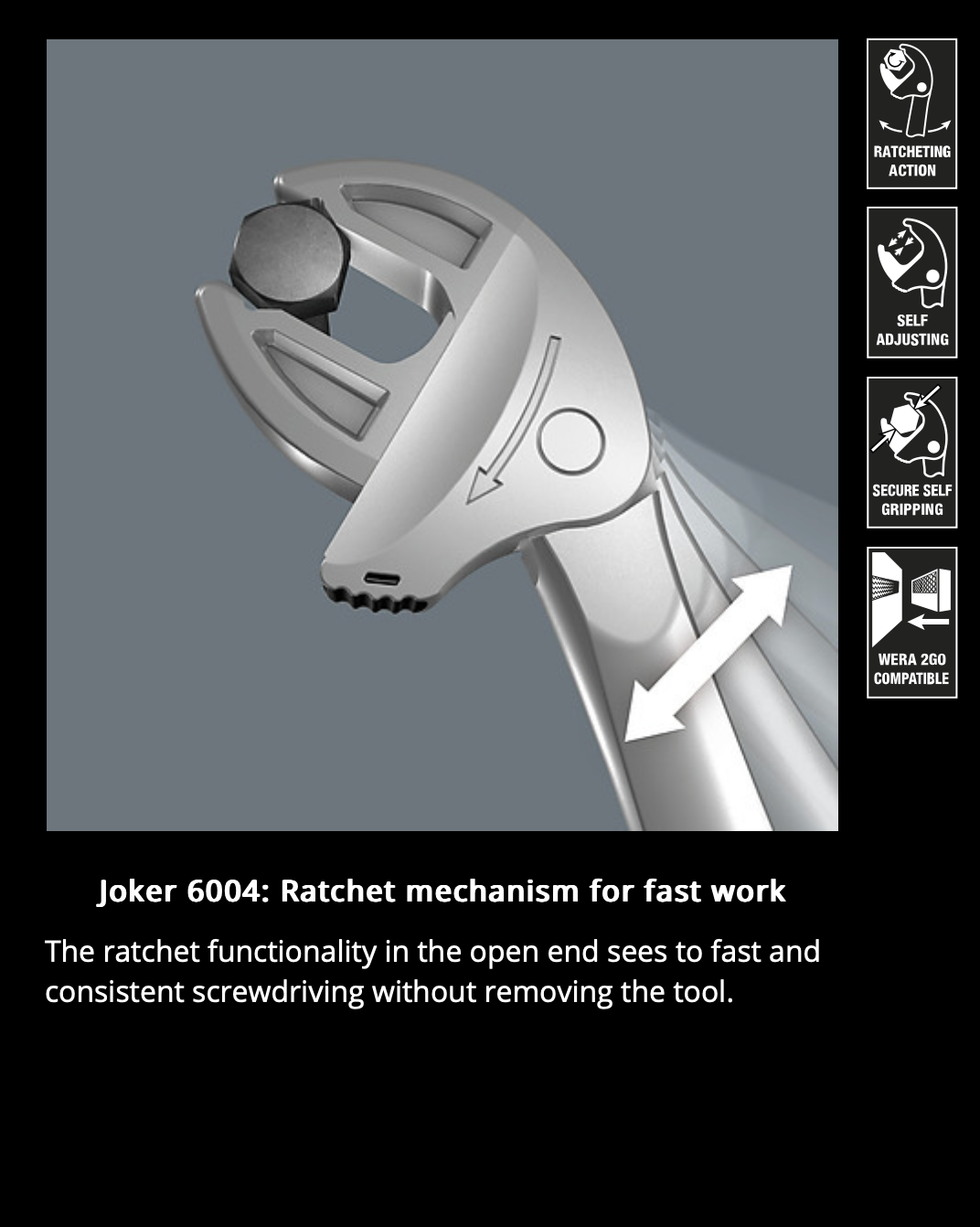 WERA 6004 JOKER 4 SET 1 SELF-SETTING SPANNER SET, 4 PIECES