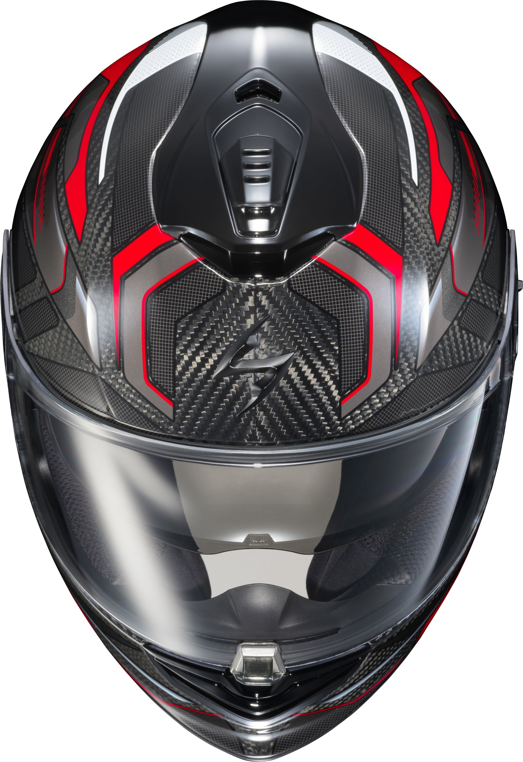 SCORPION EXO-1400 EVO Carbon Helmet Hex Gloss Red Small
