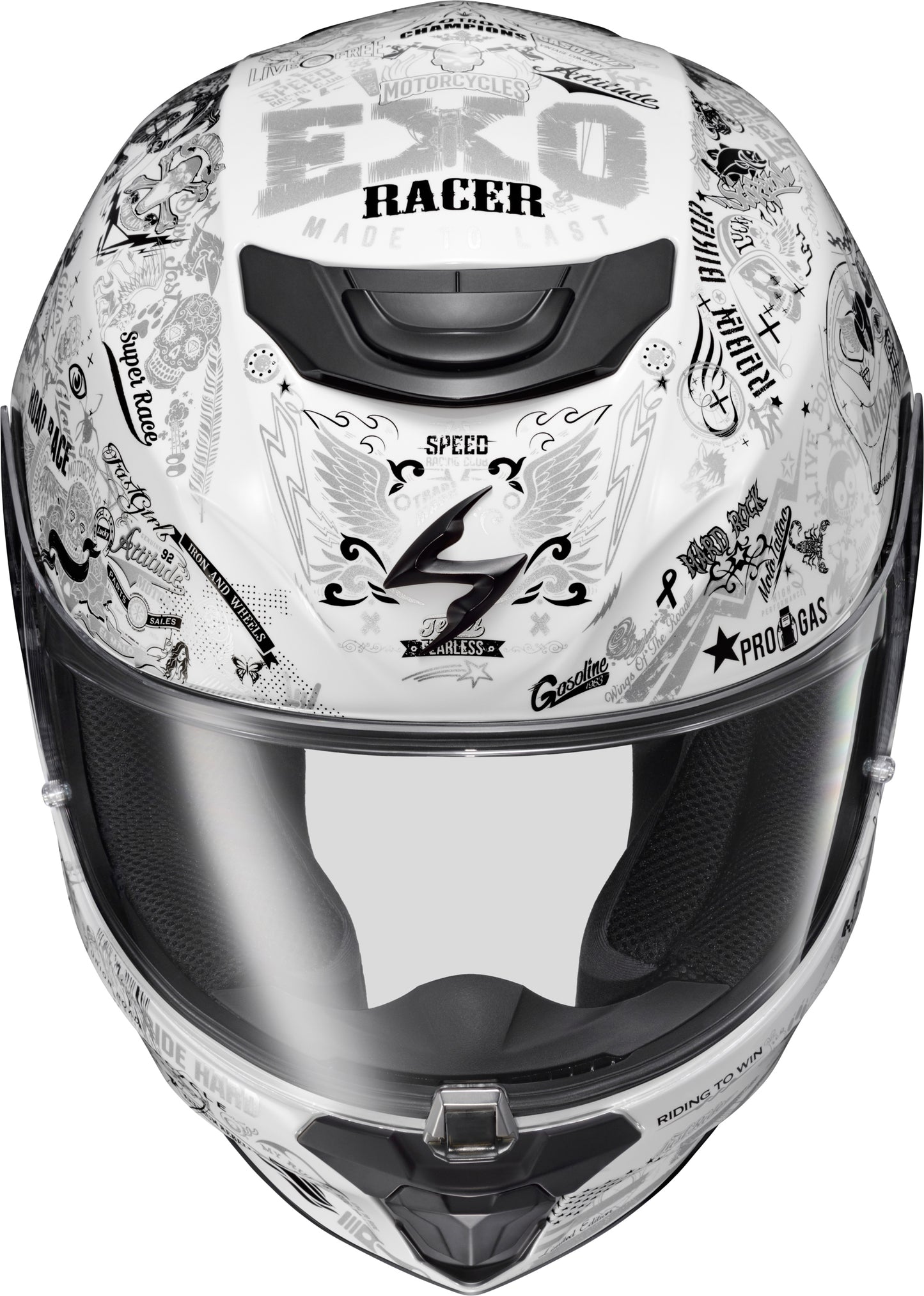Scorpion EXO Exo R330 Full Face Helmet - Shake 2 White Medium Part Number 33-2324