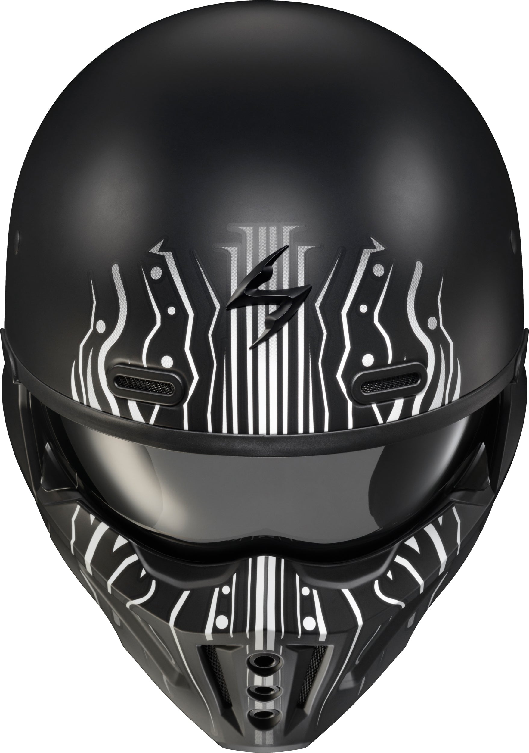 Scorpion EXO Covert X Open Face Helmet Tribe Matte Black/White XL
