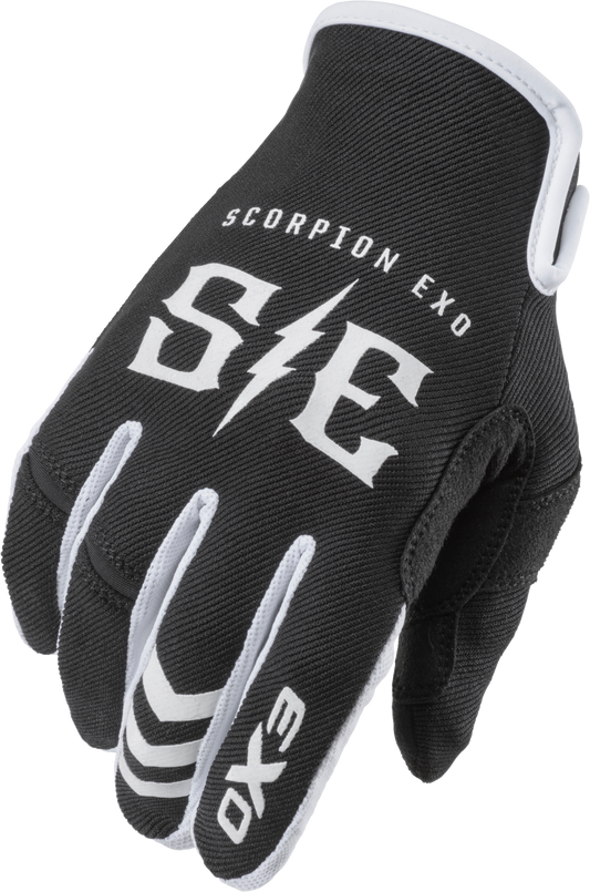 Scorpion EXO Air Stretch Gloves Charge Black/White Large - Flexible and Durable Motorcycle and Bike Gloves
