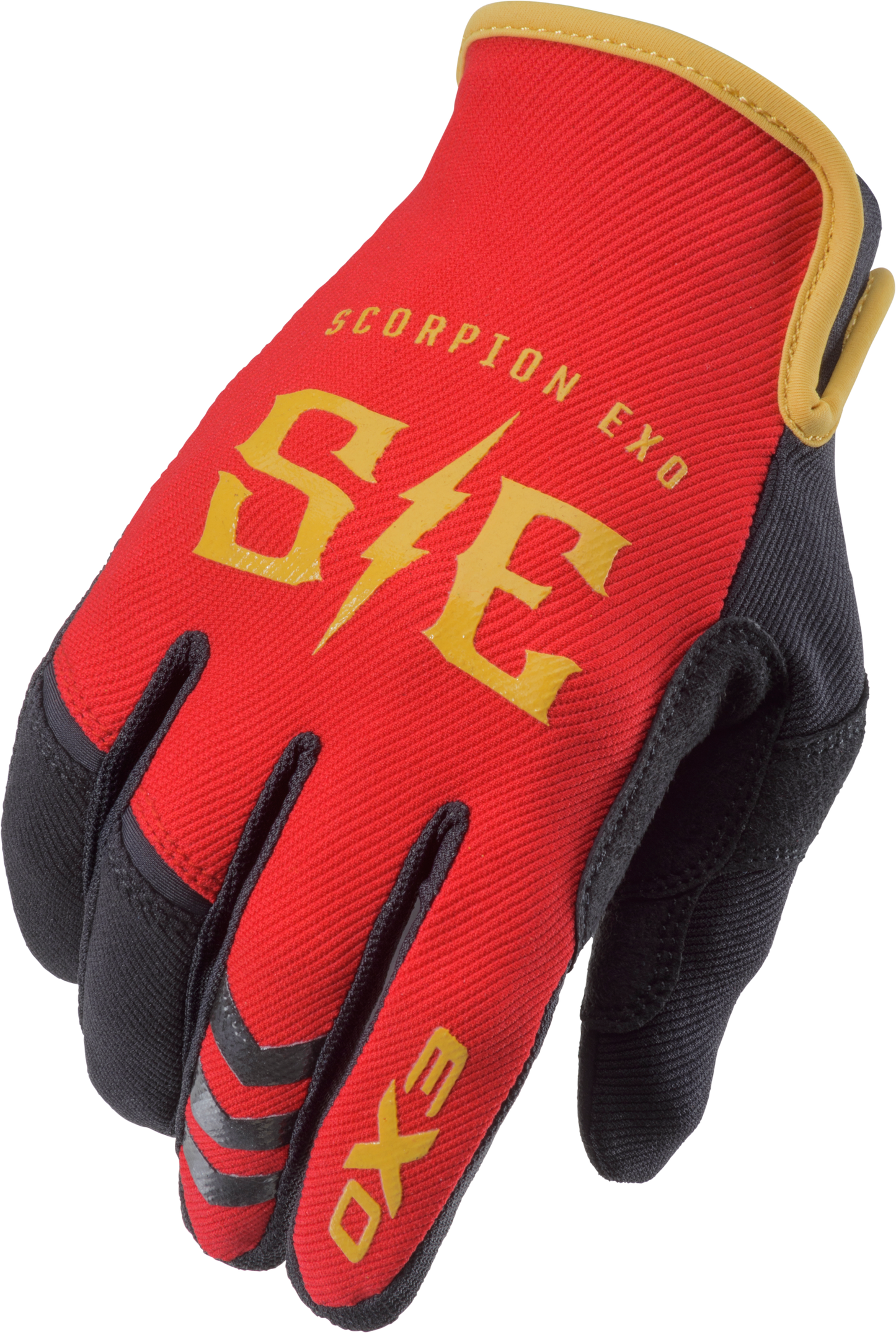 Scorpion EXO Air Stretch Gloves Charge Red/Gold Medium - Flexible and Durable Motorcycle and Bike Gloves