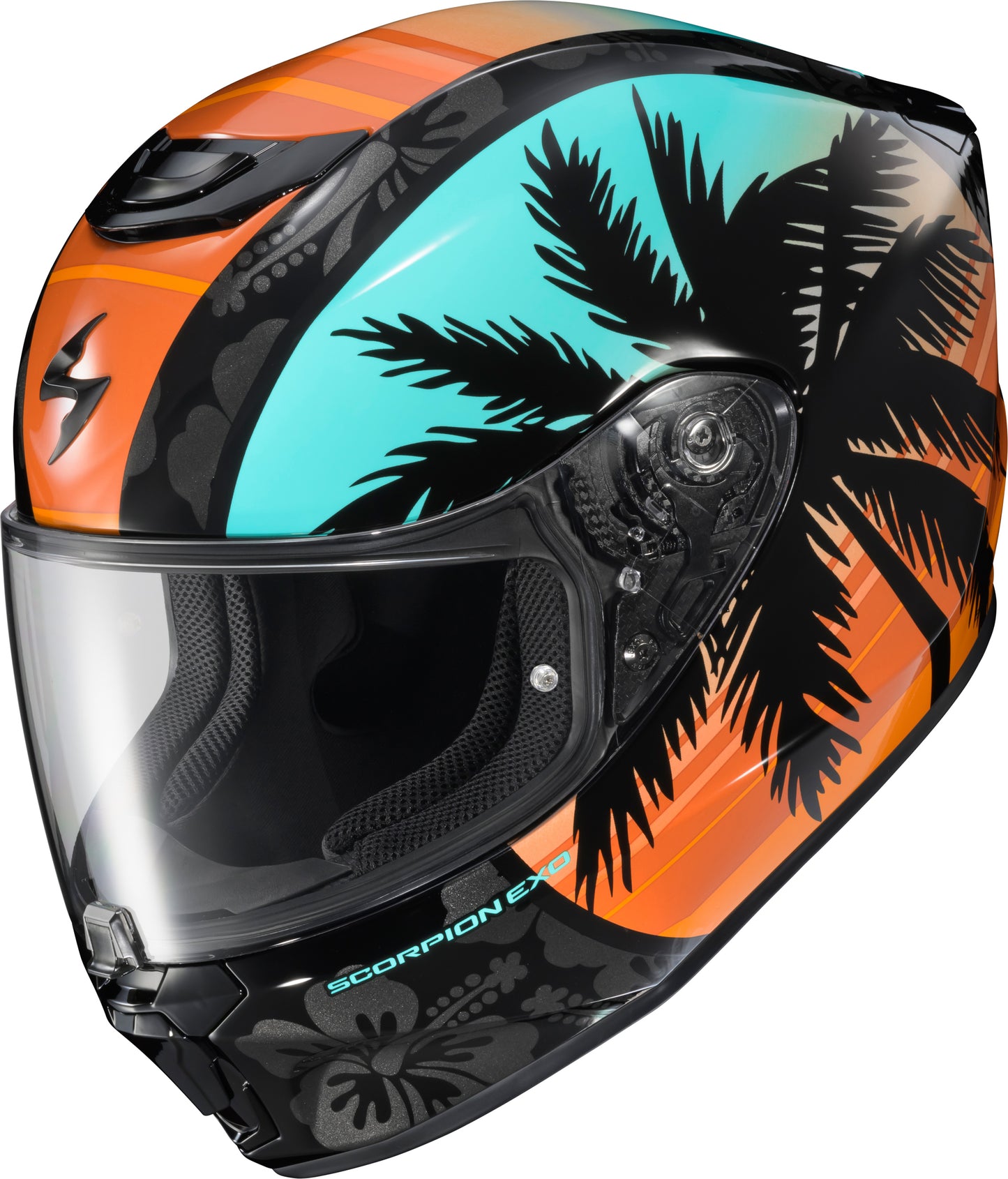 SCORPION EXO R330 Full-Face Helmet Tubbs Light Blue/Orange - DOT and ECE Certified