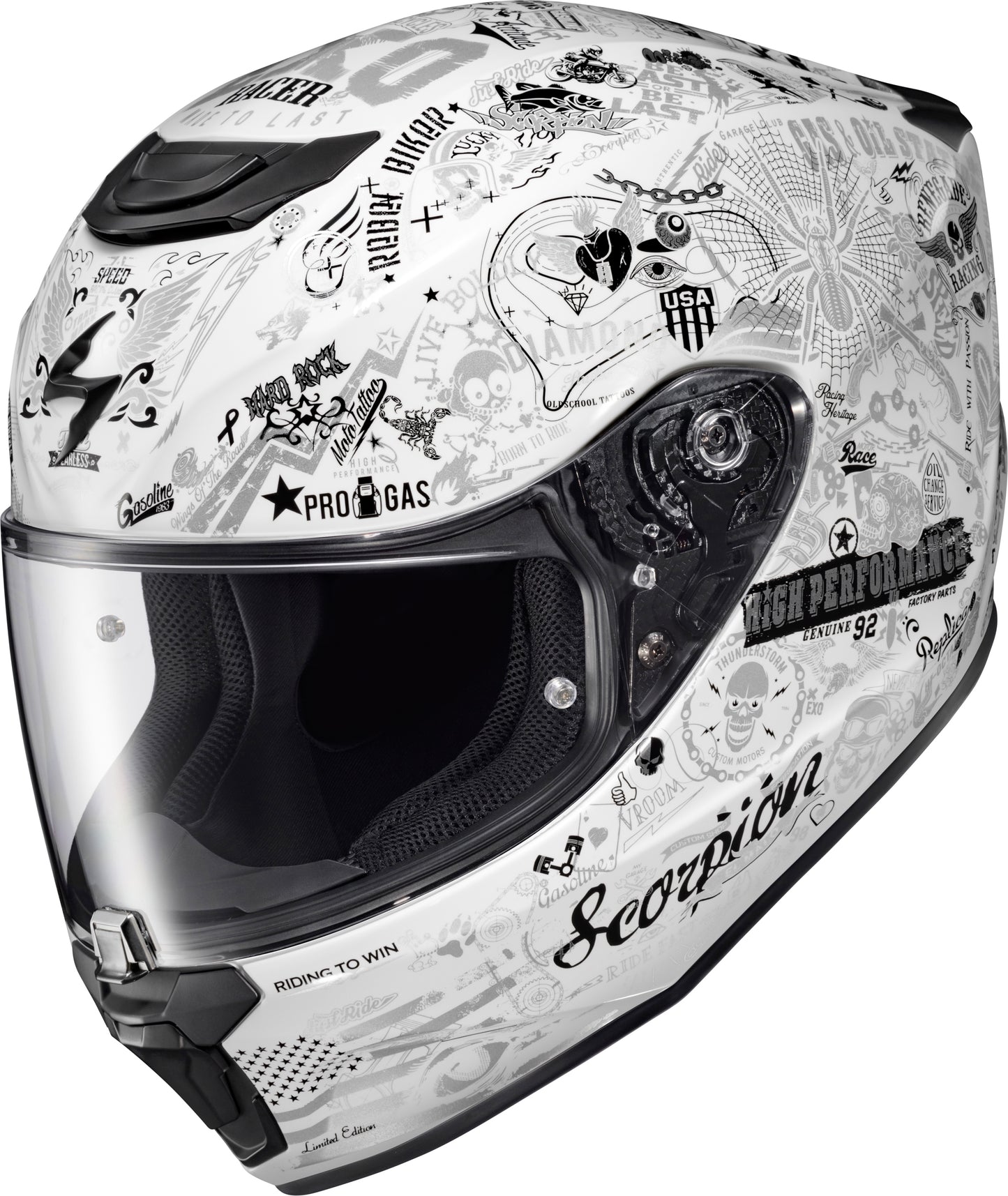 SCORPION EXO R330 Full Face Helmet Shake 2 White XL - Advanced Safety and Comfort