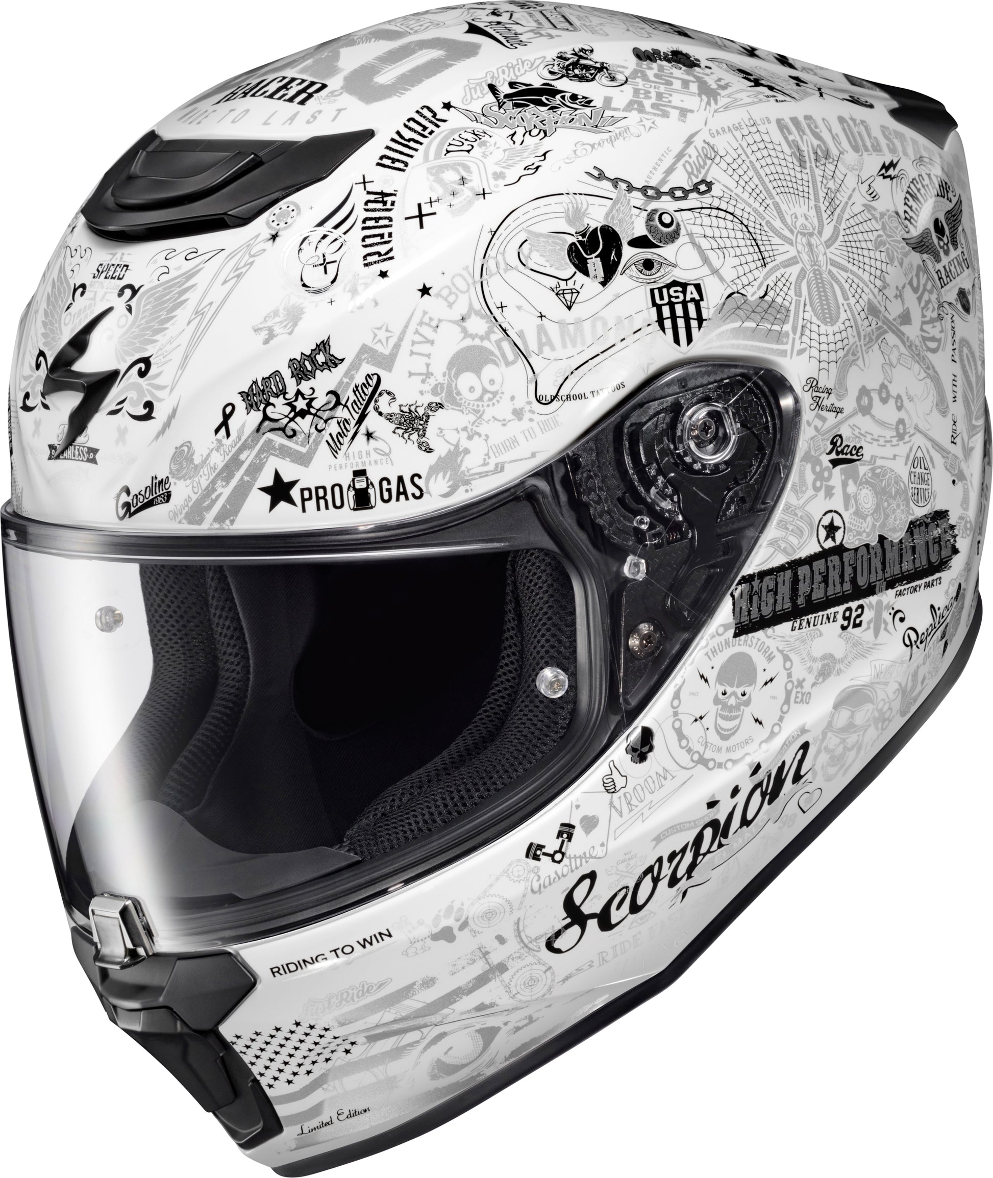 SCORPION EXO R330 Full Face Helmet Shake 2 White XL - Advanced Safety and Comfort