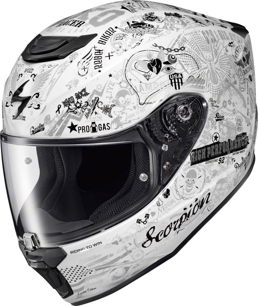 SCORPION EXO R330 Full Face Helmet Shake 2 White XL - Advanced Safety and Comfort