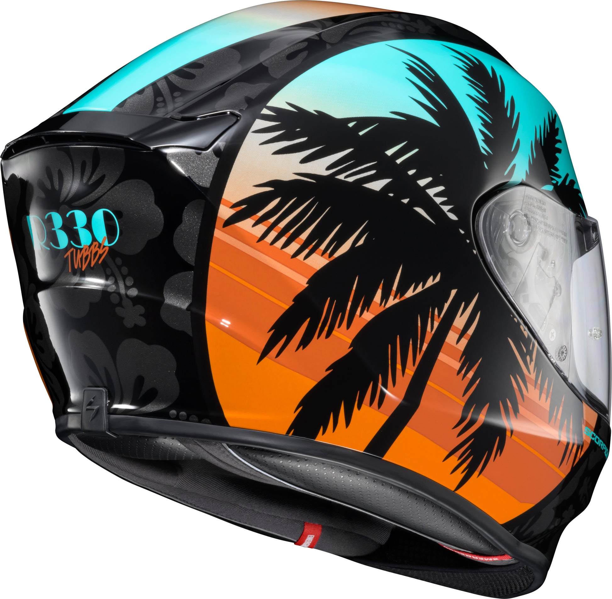 SCORPION EXO R330 Full-Face Helmet Tubbs Light Blue/Orange - DOT and ECE Certified
