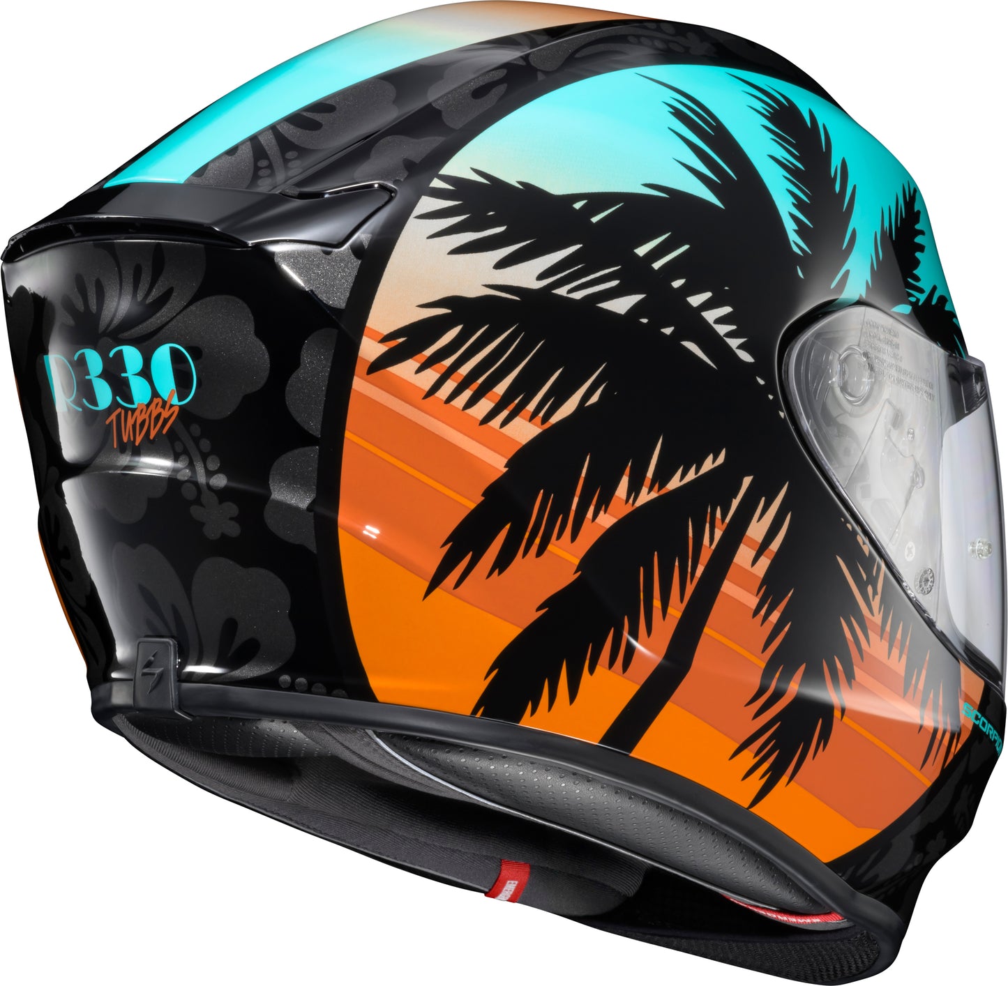 Scorpion EXO Exo R330 Full Face Helmet Tubbs Light Blue/Orange Large