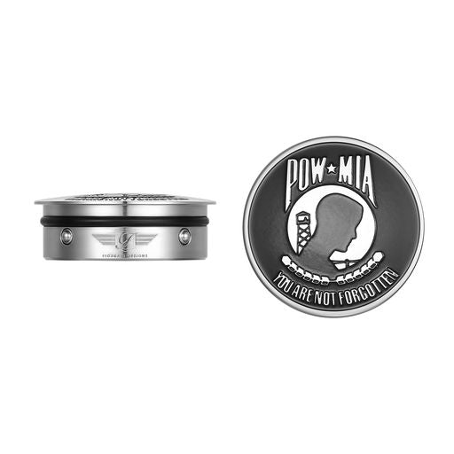 Figurati Designs Harley-Davidson Stainless-Steel / Black Custom Swing Arm Covers POW You are Not Forgotten
