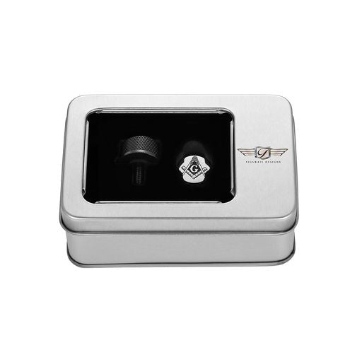 Figurati Designs Custom Stainless-Steel in Black Masonic Emblem Universal Seat Screw