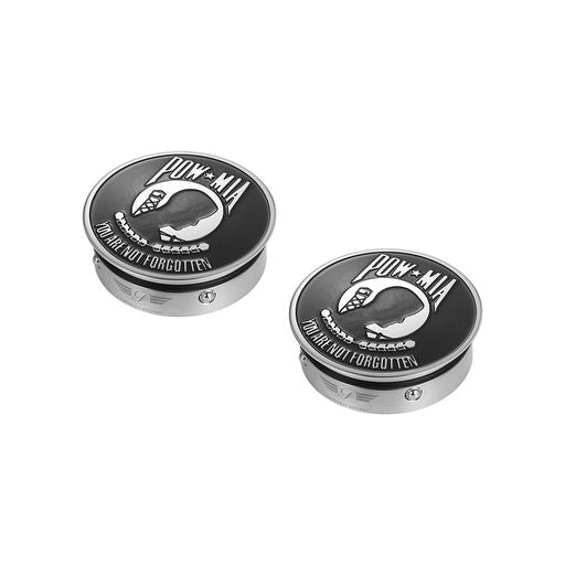 Figurati Designs Harley-Davidson Stainless-Steel / Black Custom Swing Arm Covers POW You are Not Forgotten