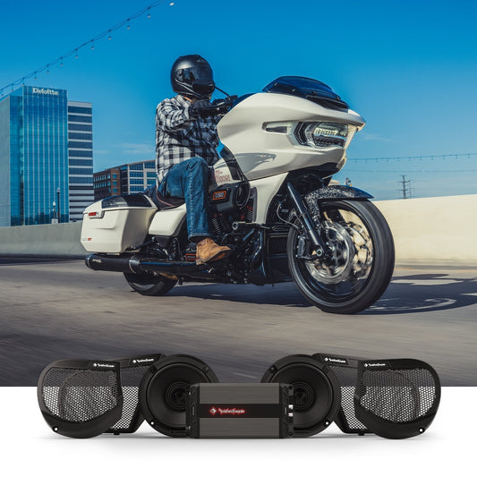 Next Generation Stage-2, Stage-3 and Saddlebag Aftermarket Motorcycle Audio Kits by Rockford Fosgate®, Now Shipping.