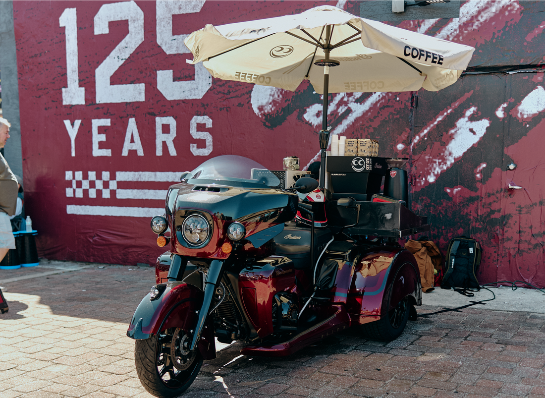 Custom Indian Roadmaster Elite Trike with an Integrated SeeSee Coffee Bar