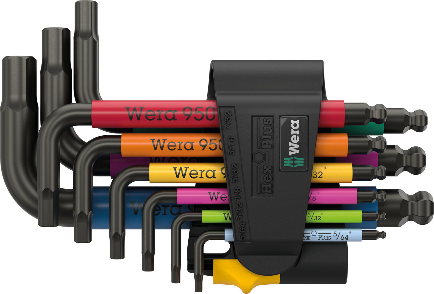 WERA 950/9 Hex-Plus Multicolour Imperial 3 L-key set, imperial, BlackLaser, 9 pieces