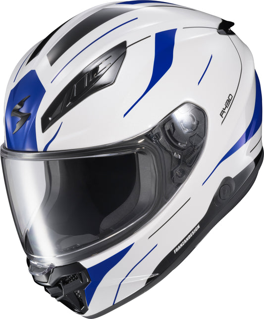 Scorpion EXO Exo R430 Cutlass White/Blue Medium Full Face Helmet