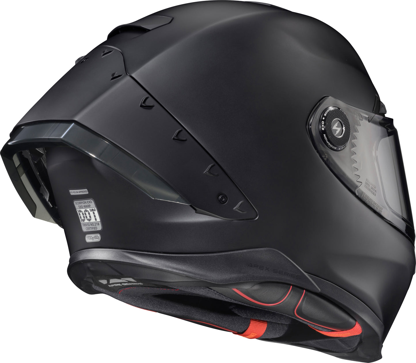 Scorpion EXO Apex Exo Warp Full Face Helmet Matte Black Large (Part No. WAR-3105)