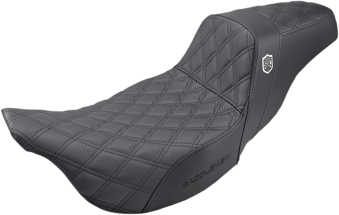SADDLEMEN Pro Series SDC Performance Seat for Harley FL 2008-2023 with Lattice Stitch - Part Number SC80807DB