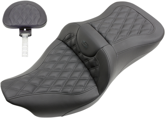 SADDLEMEN Roadsofa™ Seat with Backrest for FL 2008-2024 – Part 808-07B-182BR
