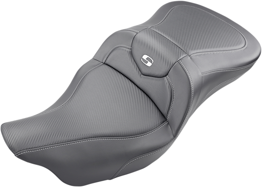 SADDLEMEN Extended Reach Roadsofa™ Seat for FL 2008-2024, Carbon Fiber, Part Number 808-07B-186