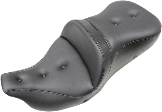 SADDLEMEN Roadsofa™ Heated Pillow Top Seat for Harley-Davidson Trike 2009-2024 - Black, Part Number 808-07B-181THC